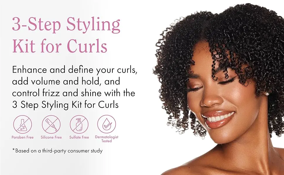 Rizos Curls 3-Step Styling Kit for Curls Enhance & Define Curls Add Volume & Hold Frizz Control & Shine - product information 2