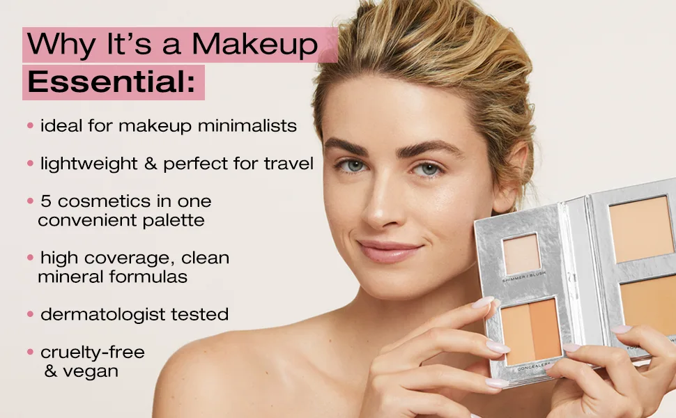 Fold Out Complexion (#3 Medium) - complexion palette, makeup for acne, all in 1 palette, best highlighter, high coverage