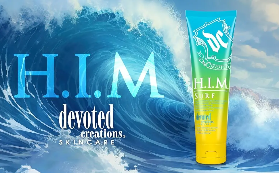 Devoted Creations HIM Surf - Electrolyte Infused Color Extending All Day Hydration Indoor/Outdoor Dark Tanning Intensifier - HIM Surf By Devoted Creations