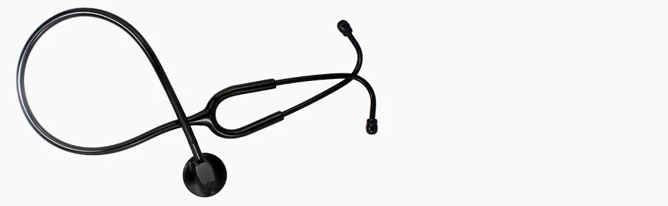 Dixie Ems Premium Single Head Master Lite Stethoscope All Black Edition with Tunable Diaphragm and Extra Ear Tips for Doctors Nurses EMTs and Medical Students - stethoscope