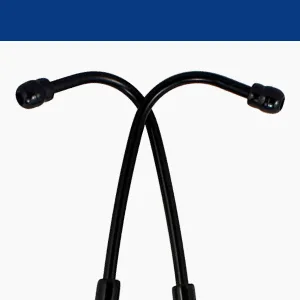 Dixie Ems Premium Single Head Master Lite Stethoscope All Black Edition with Tunable Diaphragm and Extra Ear Tips for Doctors Nurses EMTs and Medical Students - Stethoscope earbuds