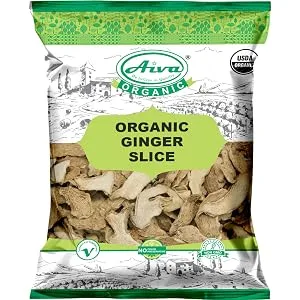 AIVA - Organic Dried Ginger Slice - USDA Certified - Ginger Root - 7 oz - Organic Ginger Slice