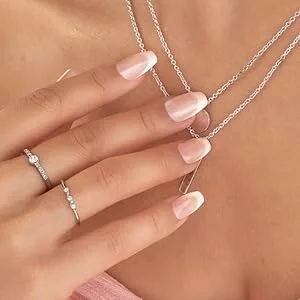 KISS imPRESS No Glue Mani Press-On Nails French 'Ideal' Light Neutral + White Tip French Medium Size Coffin Shape Includes 30 Nails Prep Pad Instructions Sheet 1 Manicure Stick 1 Mini File - image