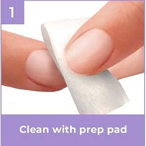 KISS imPRESS No Glue Mani Press-On Nails French 'Genuine' Light Neutral + White Tip French Medium Size Coffin Shape Includes 30 Nails Prep Pad Instructions Sheet 1 Manicure Stick 1 Mini File - image