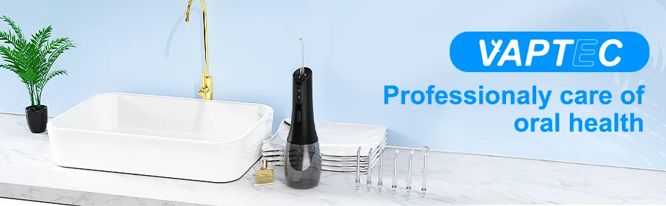 Cleaning flosser Dental 400ml Large Capacity Portable 360 Rotation 5 Cleaning DIY Modes 6 remplaceable Tips flossers for Braces Black - water flosser