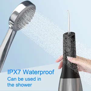 Cleaning flosser Dental 400ml Large Capacity Portable 360 Rotation 5 Cleaning DIY Modes 6 remplaceable Tips flossers for Braces Black - water flosser