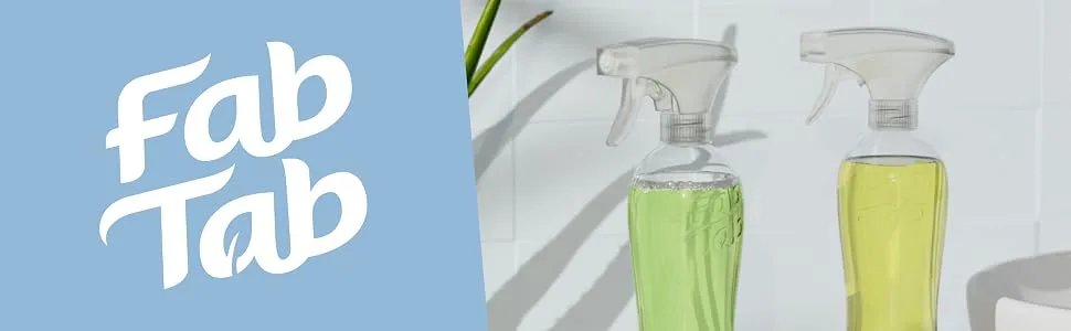 Multi-Purpose & Bathroom Cleaner Starter Kit - Natural Cleaning Products - Household Cleaners - All-Purpose Cleaner Tablets - Plant-Based - No Harsh Chemicals - Multipurpose and Bathroom Cleaner FabTab Simpler Cleaner Greener