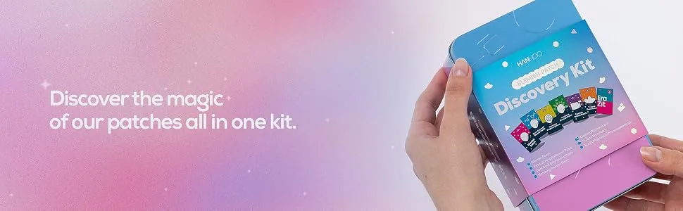 HANHOO Blemish Patch Discovery Kit | Blemish Patch Variety Kit | For Pimples Dark Spots and Clogged Pores | Hydrocolloid Patches | 7 Piece Kit | With Reusable Tin - Discovery Kit