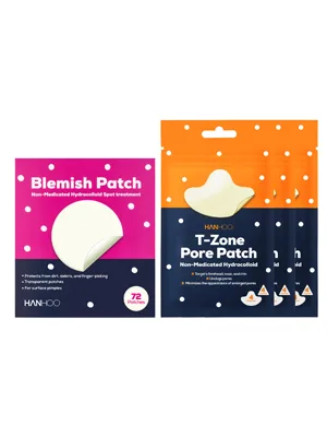 HANHOO Blemish Patch and T-Zone Pore Patch | Hydrocolloid Pimple Patches | Hydrocolloid Nose Strips | Blemish Patch 72 Ct | T-Zone Pore Patch 24 Ct | Total 96 Hydrocolloid Patches - acne