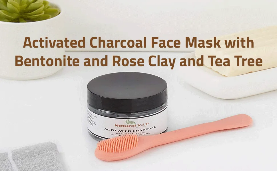 Activated Charcoal Face Mask with Bentonite and Rose Clay and Tea Tree oil for Blackheads and Acne. Clears Complexion - Great for Dark Spots on Face. - product information 2