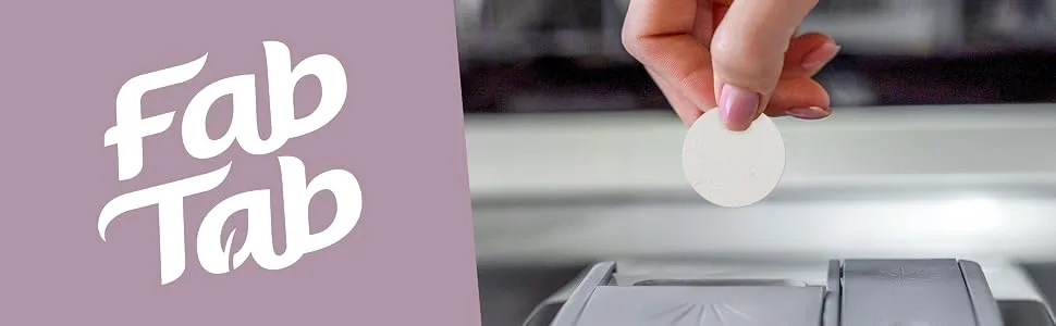 Fabtab Dishwasher Detergent Tablets - Mild Formulation Plant-Based for Guaranteed Freshness Scentless- Plastic -Free. Removes Coffee and Tea Stains - No Residue- 30 Tablets - FabTab Simpler Cleaner Greener
