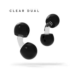 Flare Audio Sleeep Dual Clear Earplugs - Comfortable Hypoallergenic Reusable Durable Universal Fit - Block Noises Like Snoring During Sleep - Clear Dual