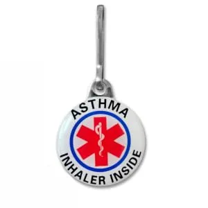 "Asthma Inhaler Inside" Alert Tags. Double Sided Medical Tags (two piece set) - asthma alert tag, one piece