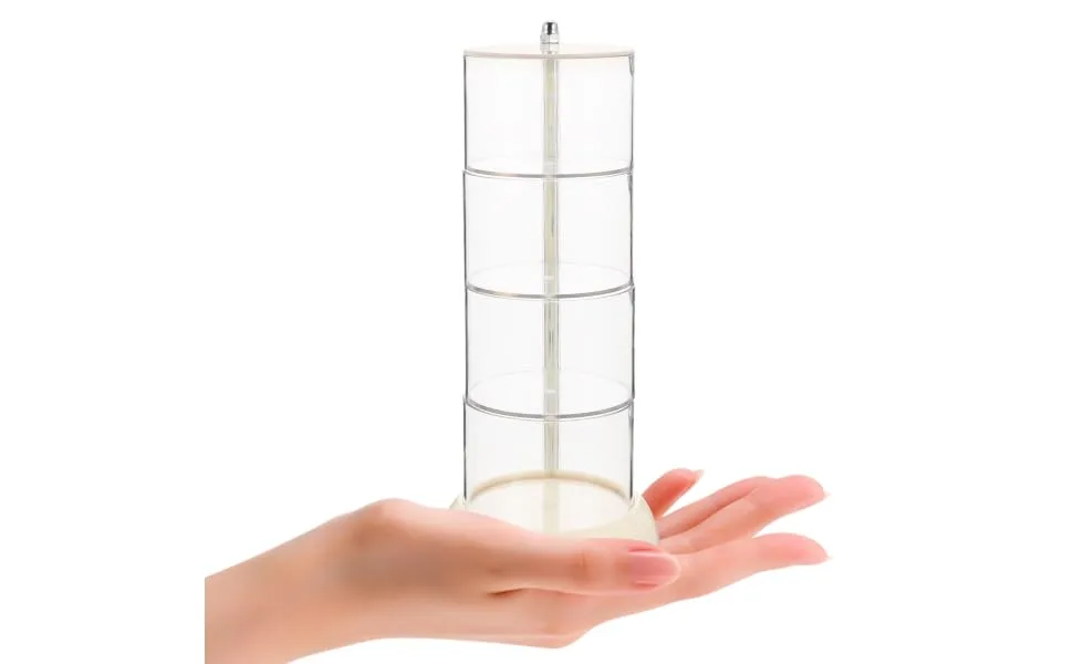 Powder Puff Storage Box Makeup Sponge Holder Rotating Jewelry Organizer Makeup Vanity Accessories Make up Accessories Cotton White Small Box - To Rotate Plastic - product information 3
