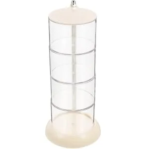 Powder Puff Storage Box Makeup Sponge Holder Rotating Jewelry Organizer Makeup Vanity Accessories Make up Accessories Cotton White Small Box - To Rotate Plastic - product information 6