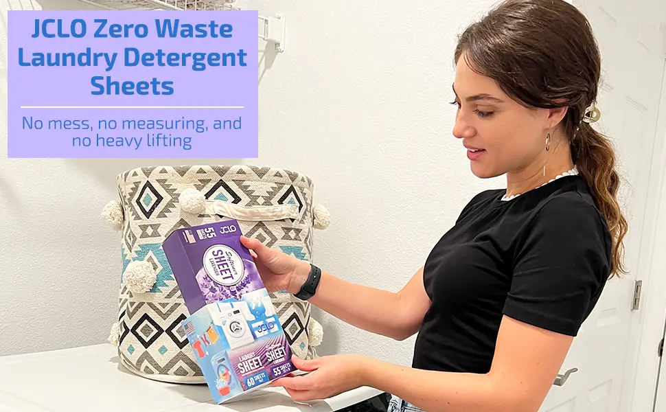 Laundry Detergent Sheets - 55 Fresh Linen Scent Hypoallergenic Eco-Friendly Laundry Detergent Sheets - 60 Loads Biodegradable Plastic Free Laundry Sheets for Home Travel Camping & Hand-Washing - Laundry detergent sheets