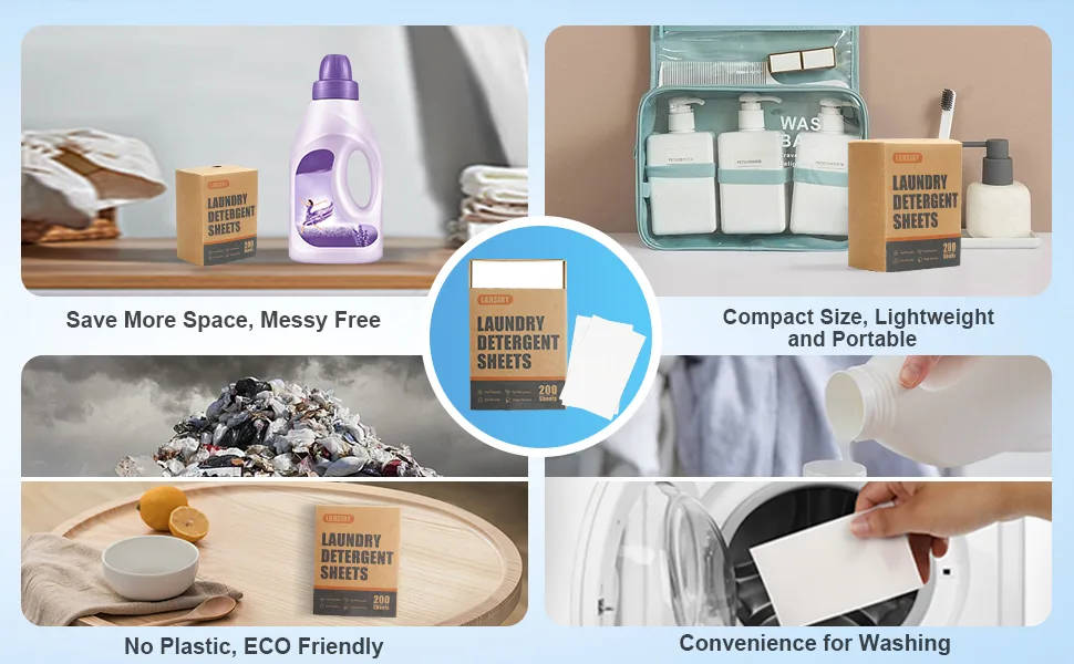 Laundry Detergent Sheets - 200 Sheets Fresh Linen Scent Washing Detergent Strips Compact Lightweight Liquidless Eco-Friendly Hypoallergenic Portable Soap Sheets for Save Space and Travel 200 Loads - laundry detergent