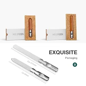MR.GREEN Double Sided Nail Files Stainless Steel Manicure Pedicure Grooming for Professional Finger Toe Nail Care Tools (Short) - 2104-300-6