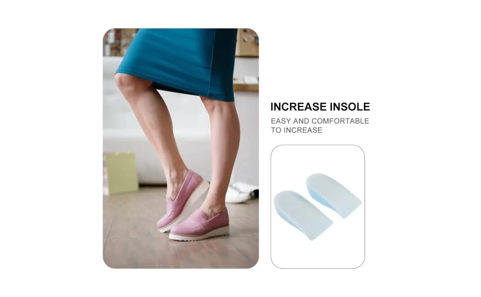 Didiseaon 1 Pair Heightening Insoles Height Increase Insoles Inner Height Insoles Shoe Lift Insoles Heel Lifting Inserts Elevated Shoe Inserts Heel Support Pad Increased Cushion Cloth White - product information 2