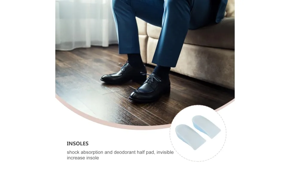 Didiseaon 1 Pair Heightening Insoles Height Increase Insoles Inner Height Insoles Shoe Lift Insoles Heel Lifting Inserts Elevated Shoe Inserts Heel Support Pad Increased Cushion Cloth White - product information 3