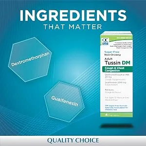 Quality Choice Tussin DM Expectorant & Cough Suppressant Non-Drowsy Sugar Free 4 fl oz - ingr