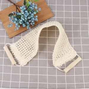 Didiseaon Bath Ball Body Wooden Back-Pulling Towel Invigorating Back Scrubber Pull Back Strip rub mud Bath Towel Quilting Bath Wipe Pull Back Scarf Rubbing Bath Towel Washer - product information 1