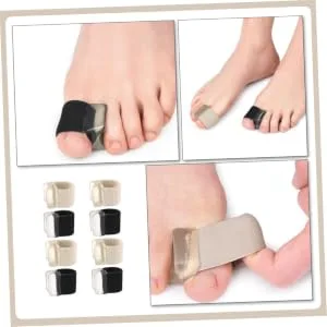 4 Pairs Toe Separator Straightener Separators for Overlapping Women Bunion Separators Yoga Thumb Protector Toe Tubes Sleeves Bunion Relief Pad Hallux Eversion Elastic Splint Men's Assorted Color 2.5x1.9cm - product information 4