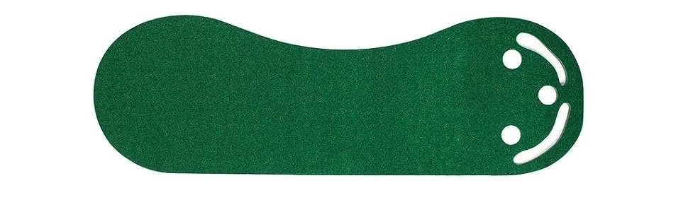 PUTT-A-BOUT Par Three Golf Putting Green - PUTT-A-BOUT Par 3 Plus Putting Green, 3x9, side view; golf training aid; indoor putting mat