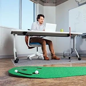 PUTT-A-BOUT Par Three Golf Putting Green - PUTT-A-BOUT Par Three Putting Green in office, golf putting mat