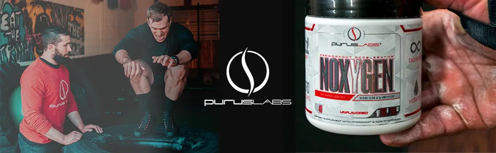 Purus Labs NOXygen Powder Pre-Workout Accelerator | Nitric Oxide Booster & Oxygen Amplifier | Hydromax Glycerol & NO3-T Nitrates | 40 Servings (Unflavored) 1 - Noxygen Banner
