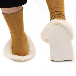 SHERCHPRY Thin Insole Shoes Liner Clogs Liner 39-40 Removable Warm Sandals Lining Slippers Lining Sock Soft Plush Thermal Replacement Insoles Thick Beige 24.5X8.4CM - product information 6