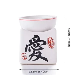 Feng Shui Zen Ceramic Essential Oil Burner Diffuser Tea Light Holder Great For Home Decoration & Aromatherapy "LOVE" OLBA104 - Feng Shui Zen Ceramic Essential Oil Burner
