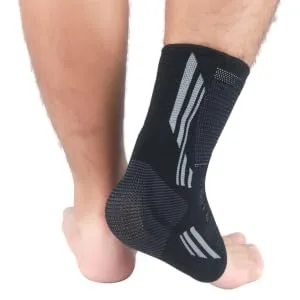1pc Silicone Ankle Brace Ankle Sleeve Ankle Pads Ankle Support for Running Brace for Sprained Ankle 24x11cm Black - product information 1