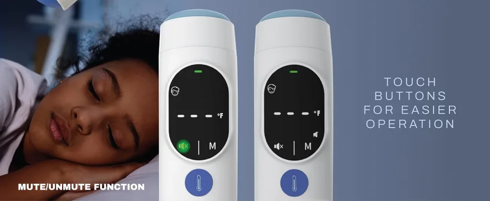 TH-1 Touchless Digital Thermometer - Infrared 1-Second Reading - Temperature for Baby Kids Adults - Fever Alert HD Color Screen - Forehead & Ear Mode - Auto-Light & Silent Mode for Babies - med-pat-thermometer