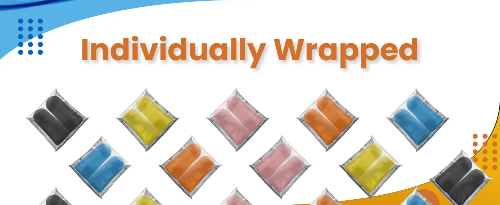 Individually Wrapped Soft Foam Earplugs - 30 Pairs - Orange - Highest NRR 33dB - Comfortable Ear Plugs for Sleeping Snoring Concerts Construction Travelling Studying - Non Toxic and Disposable - protection decibel slim db snore bulk 33 travel pretty pink lite super contour green