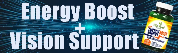 VitaVocal Energy Boost Super Herbel Formula Plus Vision Support Supplement for Adults 90 Capsules - Energy Boos + Vision Support