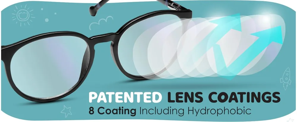 Prospek Blue Light Glasses for Kids (+0.5 Magnification) High Optical Quality Clear Lenses SHARP. Computer Blue Light Blocking Glasses for Children 5-12y.o. Black 0.5 x - blue light glasses for kids