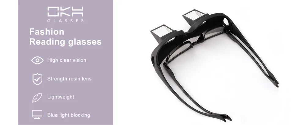 OKH Lazy Glasses Laying Down for Reading/Watching TV Prism Glasses Horizontal Spectacles Lie Down - product information 6
