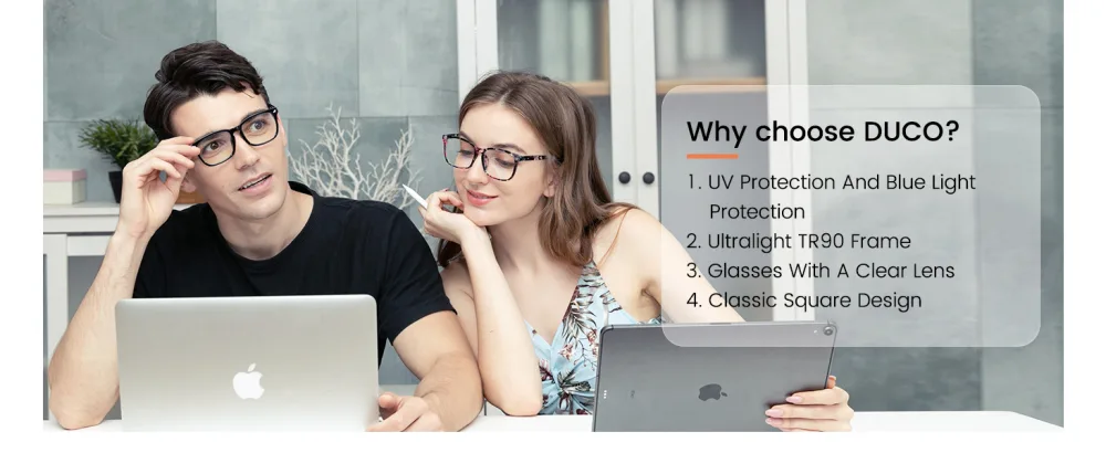 DUCO Blue Light Glasses for Men Women Blue Ray Blocking Glasses Computer Glasses for Teens Non prescription Eyeglasses 5201 Brown - 32131
