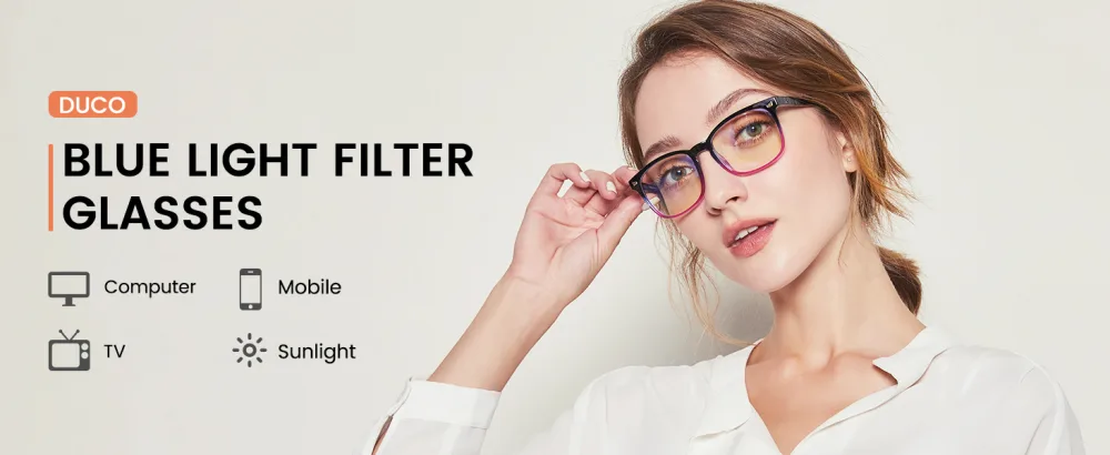DUCO Blue Light Glasses for Men Women Blue Ray Blocking Glasses Computer Glasses for Teens Non prescription Eyeglasses 5201 Brown - product information 1
