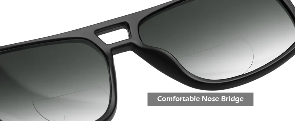 FEISEDY Aviator Bifocal Reading Sunglasses for Men Women Vintage Square Tinted Blue Light Blocking Readers B0181 Black Frame-gradient Tea 2.0 x - FEISEDY Aviator Bifocal Reading Sunglasses for Men Women Vintage Blue Light Blocking Readers B0181