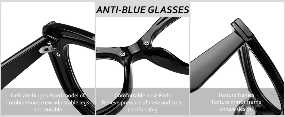 FEISEDY Blue Light Blocking Glasses Women Vintage Cat Eye Frame Anti Fatigue B0169 Black 50 Millimeters - product information 2