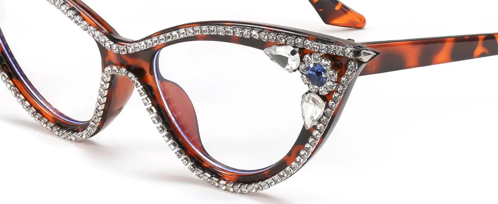 FEISEDY Diamond Blue Light Blocking Glasses Cat Eye Rhinestone Women Glasses Frame Anti Eyestrain Computer Eyewear B0070 Green 50 Millimeters - product information 5
