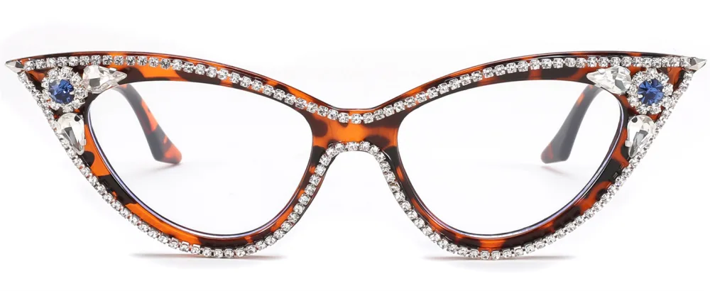 FEISEDY Diamond Blue Light Blocking Glasses Cat Eye Rhinestone Women Glasses Frame Anti Eyestrain Computer Eyewear B0070 Green 50 Millimeters - product information 7