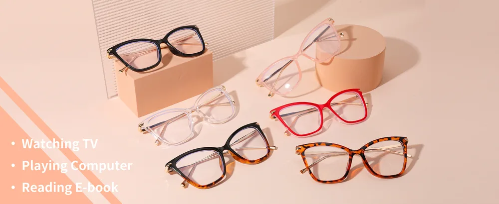 FEISEDY Oversized Cat Eye Glasses Frame Blue Light Blocking Eyewear for Women B2589 001 Black - cat eye glasses