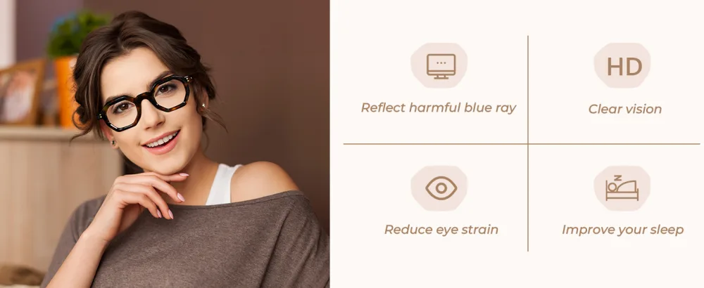 FEISEDY Retro Octagon Blue Light Glasses for Women Men Vintage Polygon Anti Glare Eyeglasses B0102 Leopard 44 Millimeters - product information 7