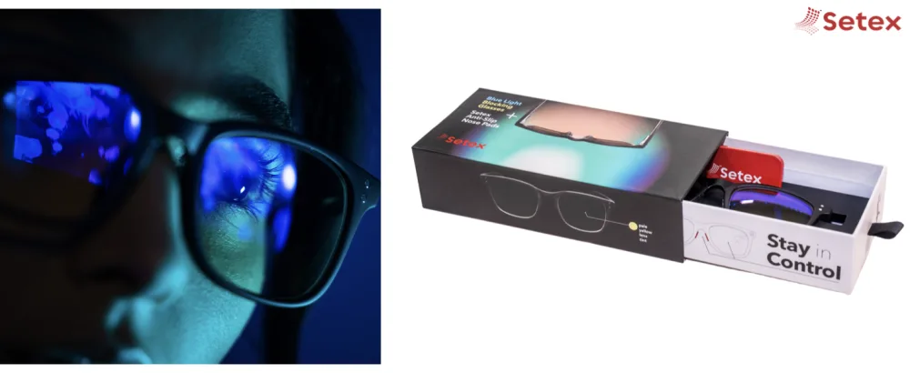 Setex Blue Light Blocking Glasses For Men Women and Gaming with Gecko Grip Anti-Slip Nose Pads - kids blue light glasses