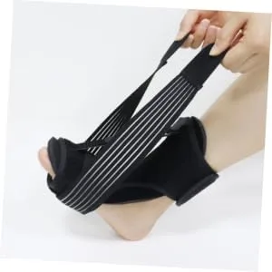 1 Set Drop Foot Support Plantar Sleep Sock Adjustable Plantar Sling Sleeping Stretch Boot Night Splint Fixed Sleeping Socks To Sleep 40x26cm Black - product information 4