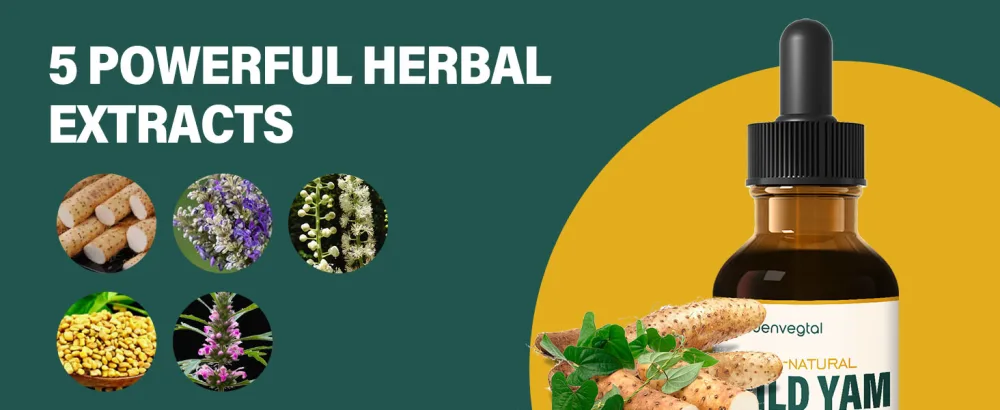Wild Yam Drops Herbal Extract Blend for Hormone Balance Menopause Relief & PMS Support. 2oz - Z33333