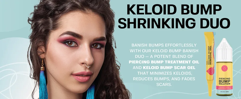 BASE LABORATORIES Piercing Keloid Bumps Shrinking Duo | Piercing Bump Treatment (.5oz) + Keloid Bump Removal Gel (2oz) | Keloid Scar Removal for all Scars Keloids & Piercing Bumps - keloid bump removal